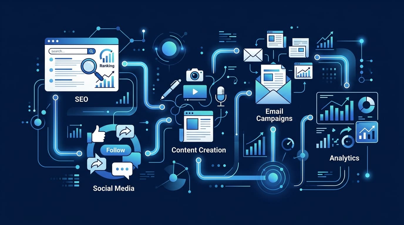 Digital marketing services illustration
